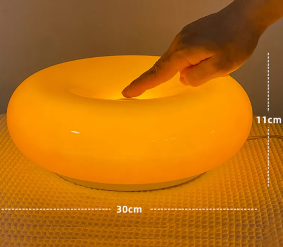 Plafonnier de chambre en verre, style antique, en forme de beignet